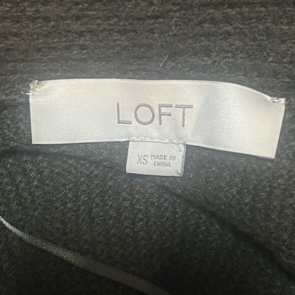 LOFT Ann Taylor Olive Green Ribbed Pocket Open Cardigan Extra Small EUC - Picture 6 of 7